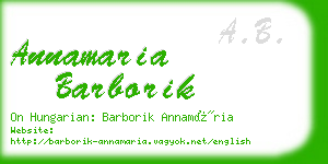 annamaria barborik business card